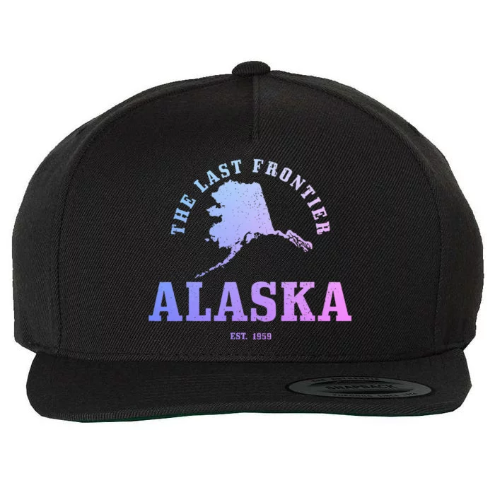 Alaska The Last Frontier State Map Est. 1959 Vintage Wool Snapback Cap