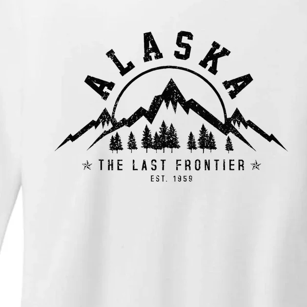 Alaska The Last Frontier Est. 1959 Mountains Nature Womens CVC Long Sleeve Shirt