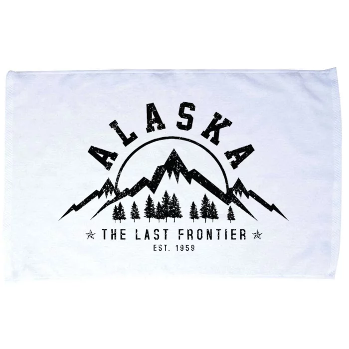 Alaska The Last Frontier Est. 1959 Mountains Nature Microfiber Hand Towel