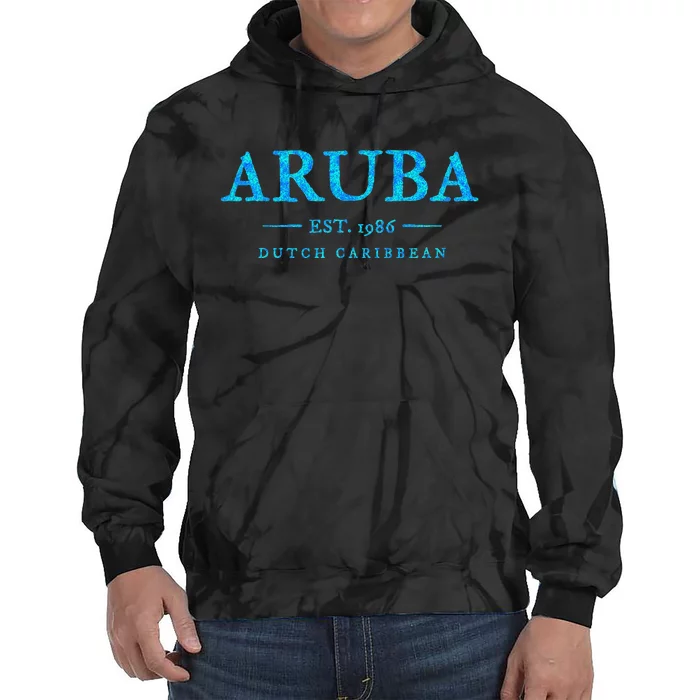 Aruba Throwback Letter Souvenir Tie Dye Hoodie