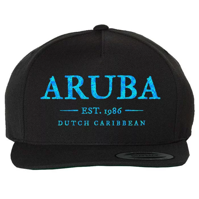 Aruba Throwback Letter Souvenir Wool Snapback Cap