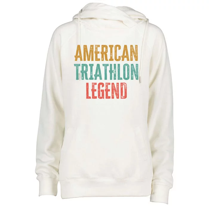 American Triathlon Legend Funny Sarcastic Coach Dad Mom Meaningful Gift Womens Funnel Neck Pullover Hood