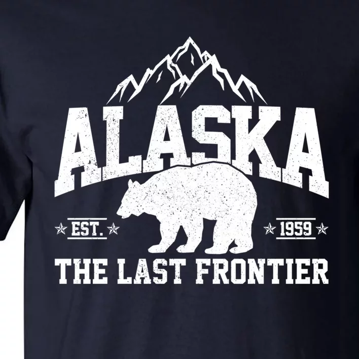 Alaska The Last Frontier EST 1959 Grizzly Bear Mountains Tall T-Shirt