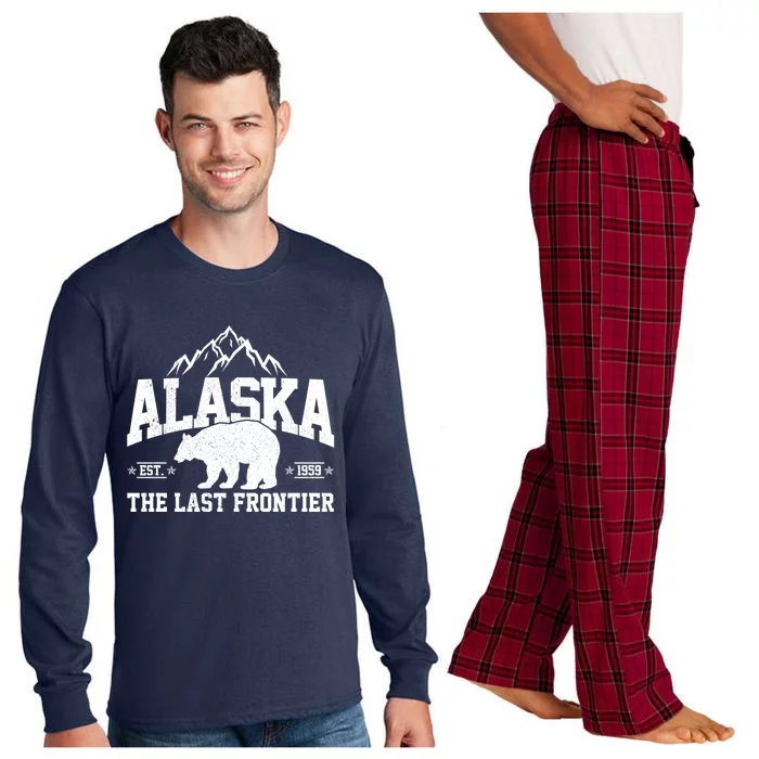 Alaska The Last Frontier EST 1959 Grizzly Bear Mountains Long Sleeve Pajama Set