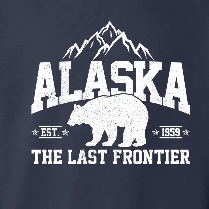 Alaska The Last Frontier EST 1959 Grizzly Bear Mountains Toddler Hoodie