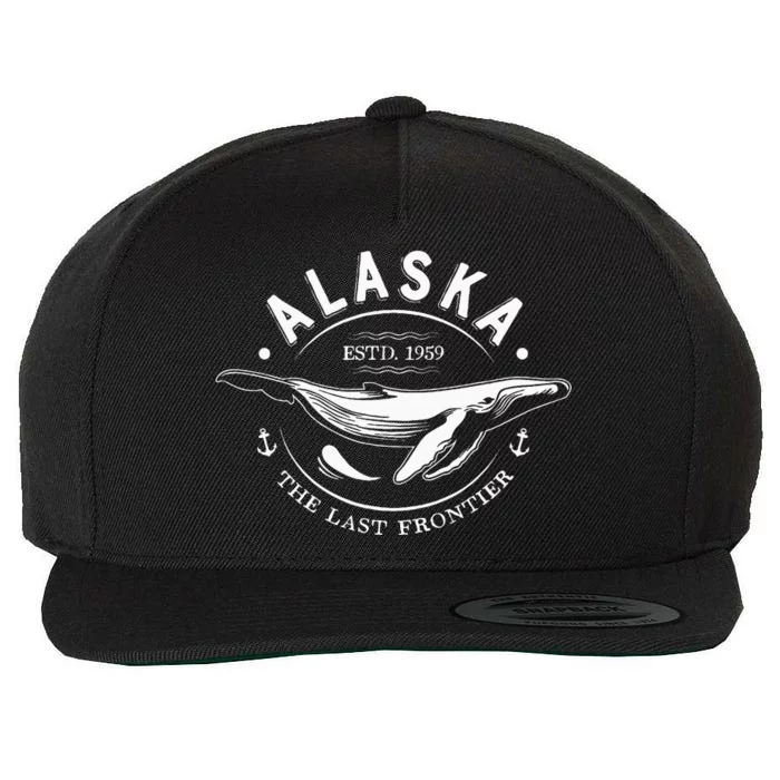 Alaska The Last Frontier Whale Home Cruise Wool Snapback Cap