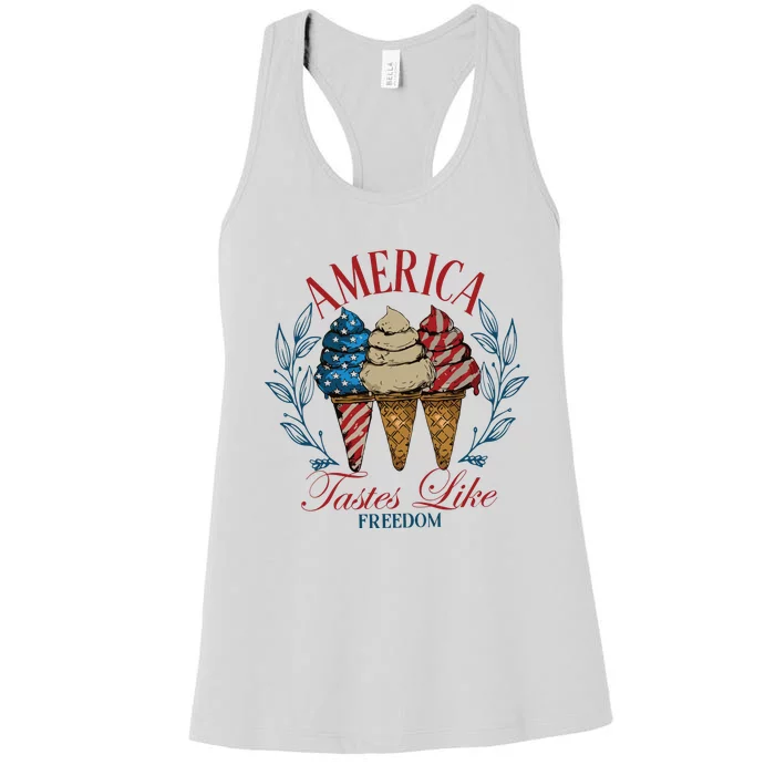 America Tastes Like Freedom America Women's Racerback Tank