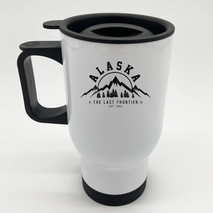 Alaska The Last Frontier Est. 1959 Mountains Nature Gift Front & Back Stainless Steel Travel Mug