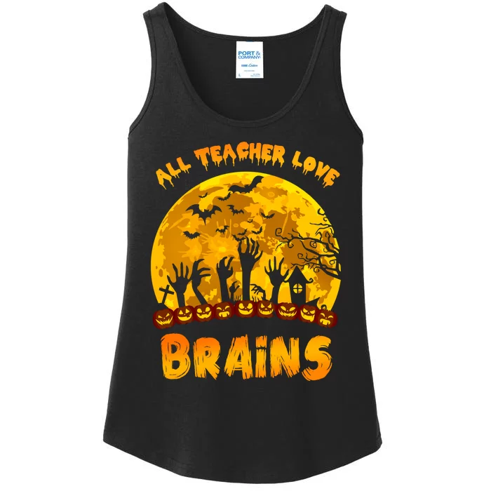 All Teacher Love Brains Ladies Essential Tank