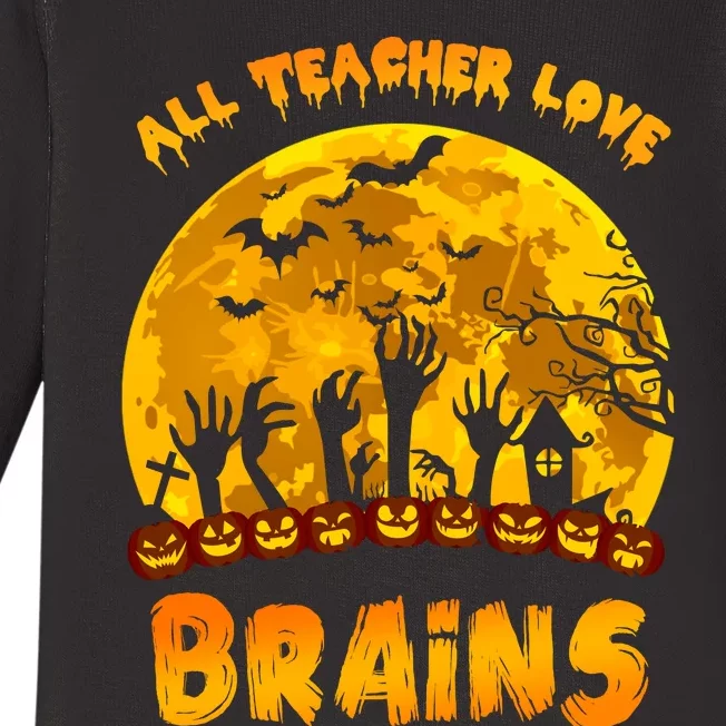 All Teacher Love Brains Baby Long Sleeve Bodysuit