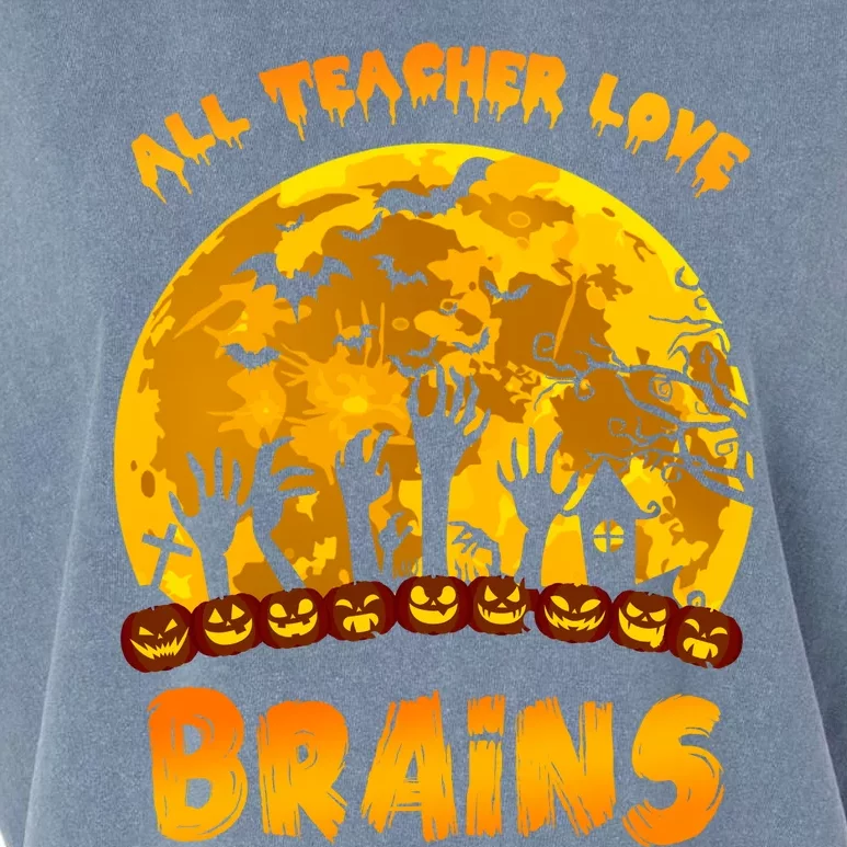 All Teacher Love Brains Garment-Dyed Women's Muscle Tee