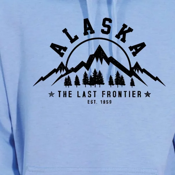 Alaska The Last Frontier Est. 1959 Mountains Nature Gift Unisex Surf Hoodie