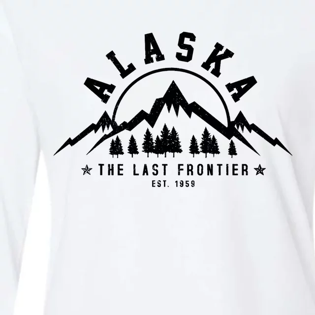 Alaska The Last Frontier Est. 1959 Mountains Nature Gift Womens Cotton Relaxed Long Sleeve T-Shirt