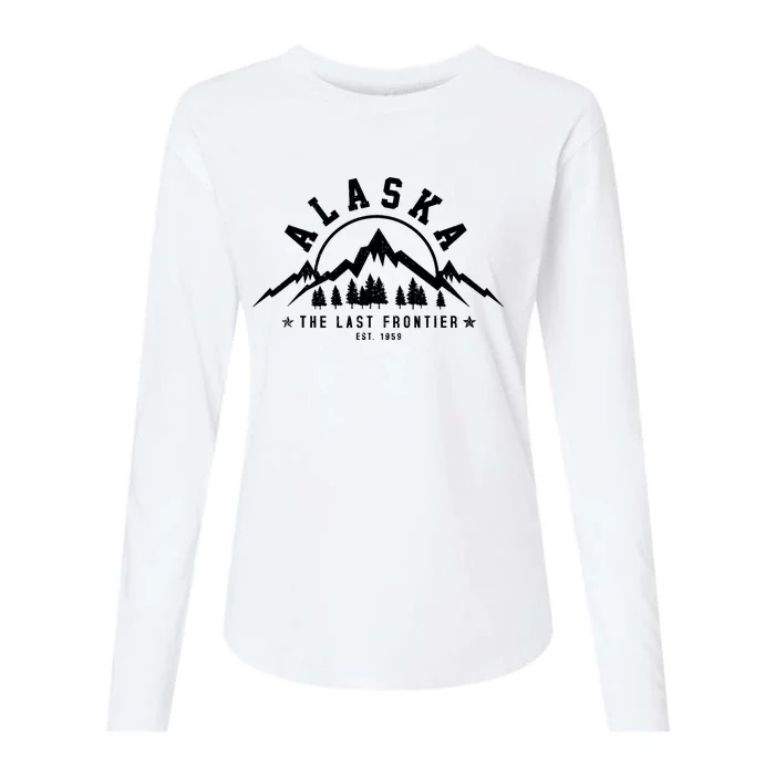 Alaska The Last Frontier Est. 1959 Mountains Nature Gift Womens Cotton Relaxed Long Sleeve T-Shirt