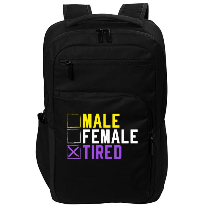 Asexual Transexual Lgbt Pride Gift Tired Non Binary Impact Tech Backpack