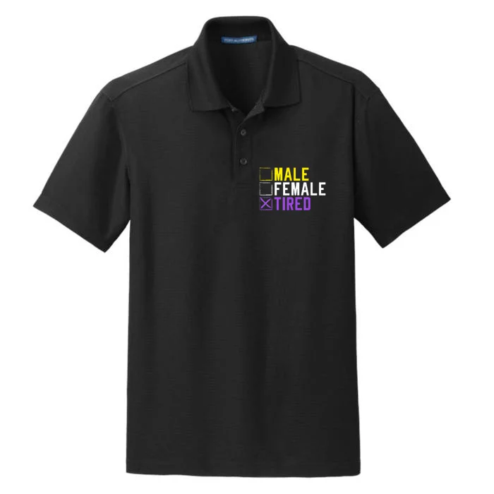 Asexual Transexual Lgbt Pride Gift Tired Non Binary Dry Zone Grid Performance Polo