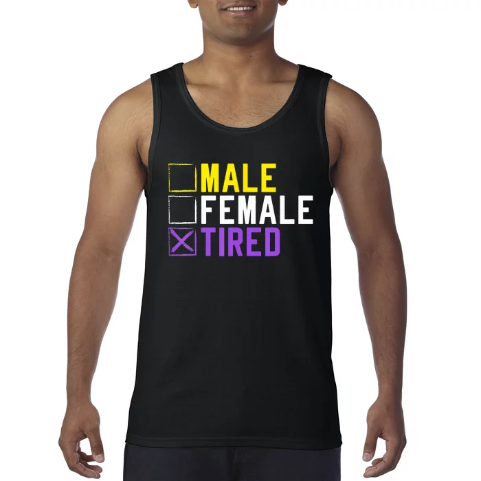 Asexual Transexual Lgbt Pride Gift Tired Non Binary Tank Top