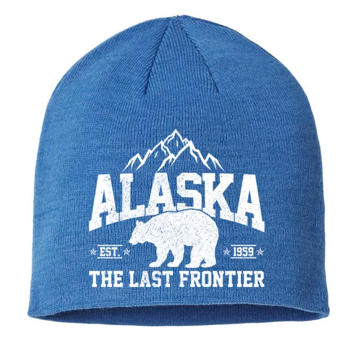 Alaska The Last Frontier Est 1959 Grizzly Bear Mountains Cool Gift 8 1/2in Sustainable Knit Beanie