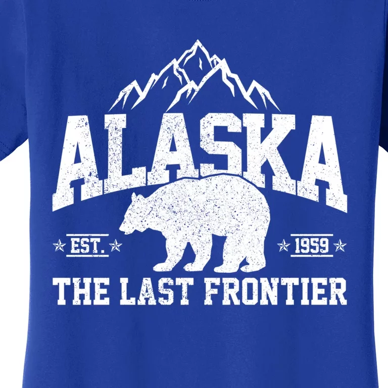 Alaska The Last Frontier Est 1959 Grizzly Bear Mountains Cool Gift Women's T-Shirt