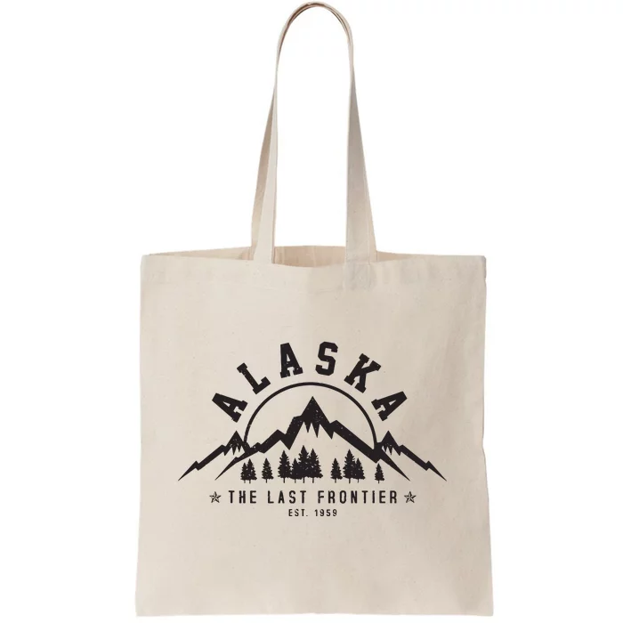 Alaska The Last Frontier Est 1959 Mountains Nature Gift Tote Bag