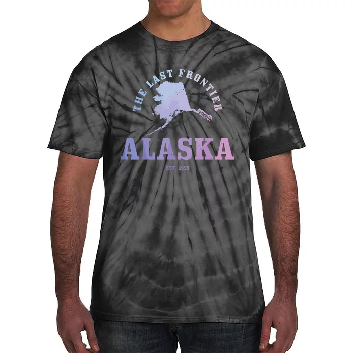 Alaska The Last Frontier State Map Est 1959 Vintage Tie-Dye T-Shirt