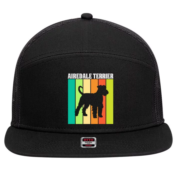 Airedale Terrier Lover Graphic 7 Panel Mesh Trucker Snapback Hat