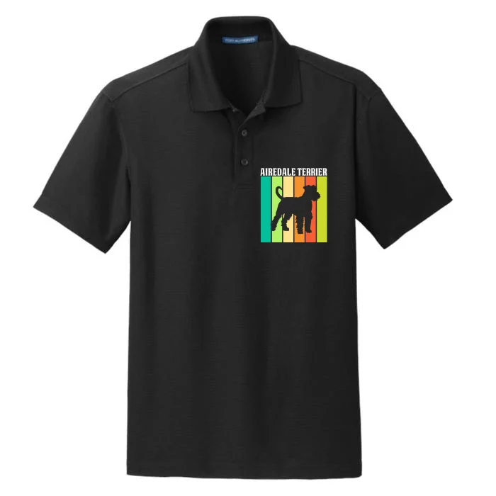 Airedale Terrier Lover Graphic Dry Zone Grid Performance Polo