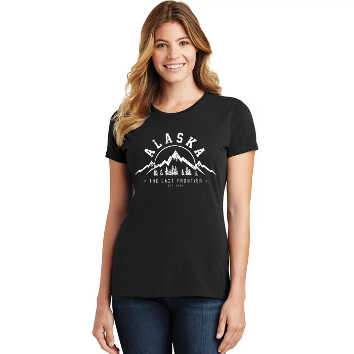 Alaska The Last Frontier Est 1959 Mountains Nature Gift Women's T-Shirt