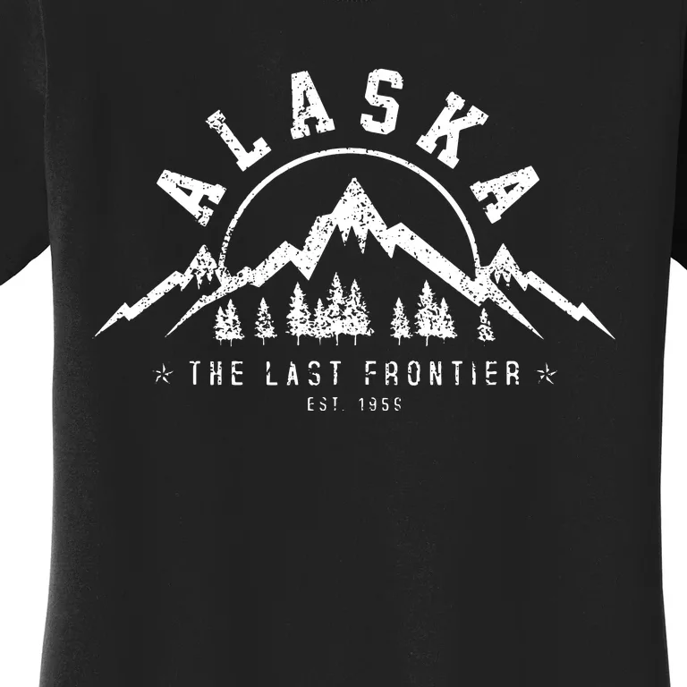 Alaska The Last Frontier Est 1959 Mountains Nature Gift Women's T-Shirt