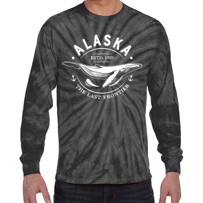 Alaska The Last Frontier Whale Home Cruise Vintage Tie-Dye Long Sleeve Shirt