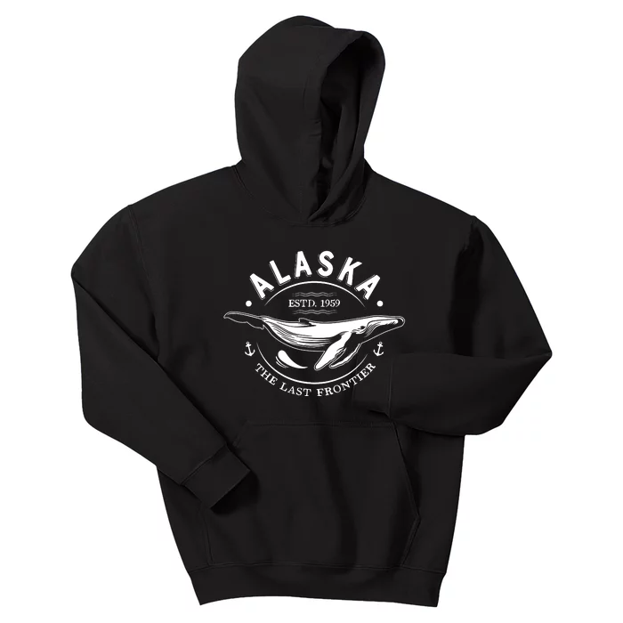 Alaska The Last Frontier Whale Home Cruise Vintage Kids Hoodie