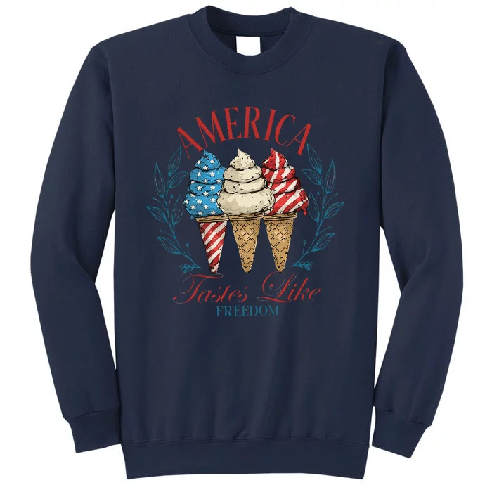 America Tastes Like Freedom American Girly 4th Of July Sweatshirt