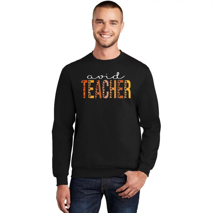 Avid Teacher Leopard Squad Cute Fall Autumn Thanksgiving Sweatshirt