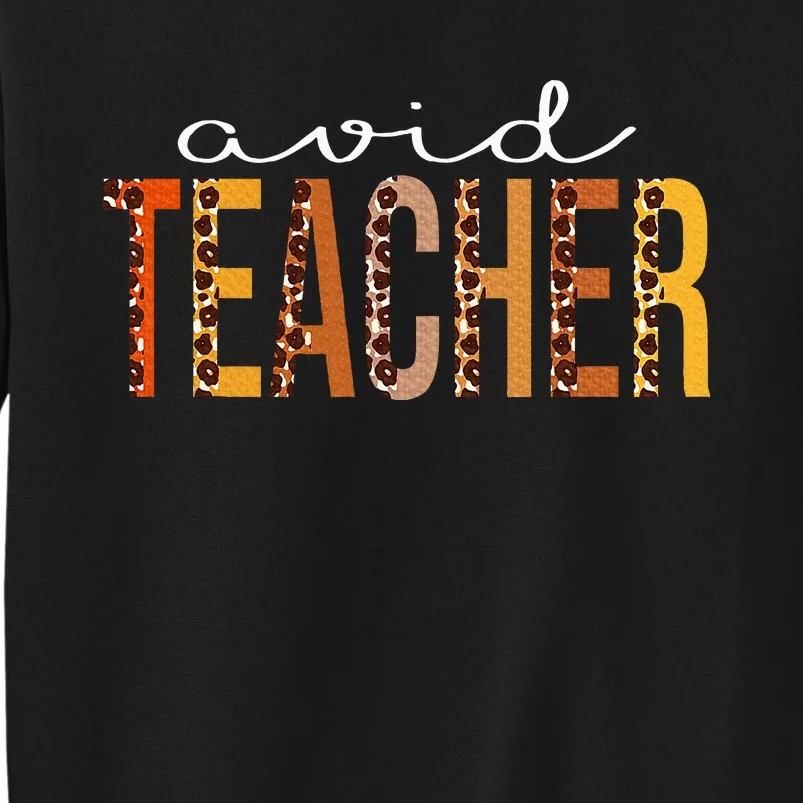 Avid Teacher Leopard Squad Cute Fall Autumn Thanksgiving Sweatshirt