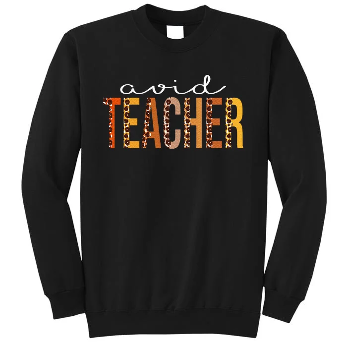 Avid Teacher Leopard Squad Cute Fall Autumn Thanksgiving Sweatshirt