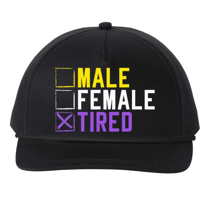 Asexual Transexual Lgbt Pride Gift Tired Non Binary Snapback Five-Panel Rope Hat