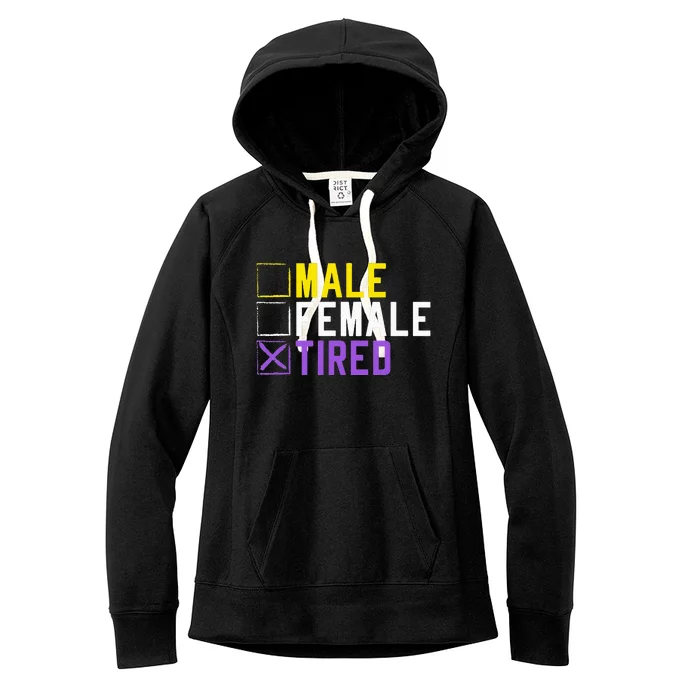 Asexual Transexual Lgbt Pride Gift Tired Non Binary Women's Fleece Hoodie