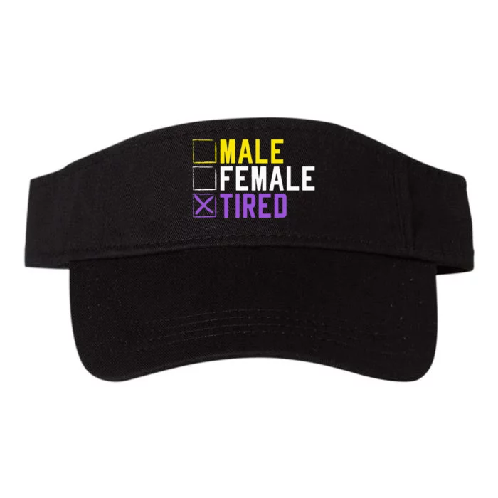 Asexual Transexual Lgbt Pride Gift Tired Non Binary Valucap Bio-Washed Visor