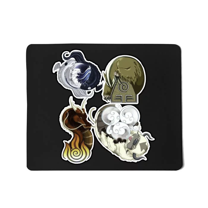 ATLA First Benders Nation Symbols Mousepad