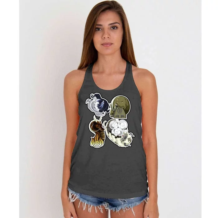 ATLA First Benders Nation Symbols Women's Knotted Racerback Tank