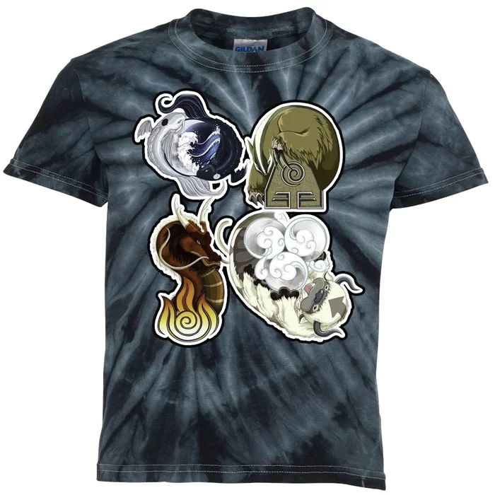 ATLA First Benders Nation Symbols Kids Tie-Dye T-Shirt