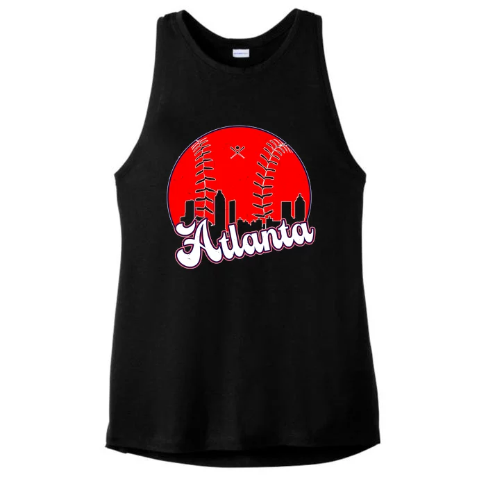 Atlanta Baseball ATL Skyline Ladies Tri-Blend Wicking Tank