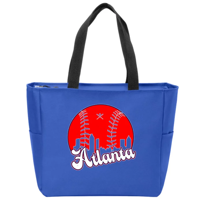 Atlanta Baseball ATL Skyline Zip Tote Bag