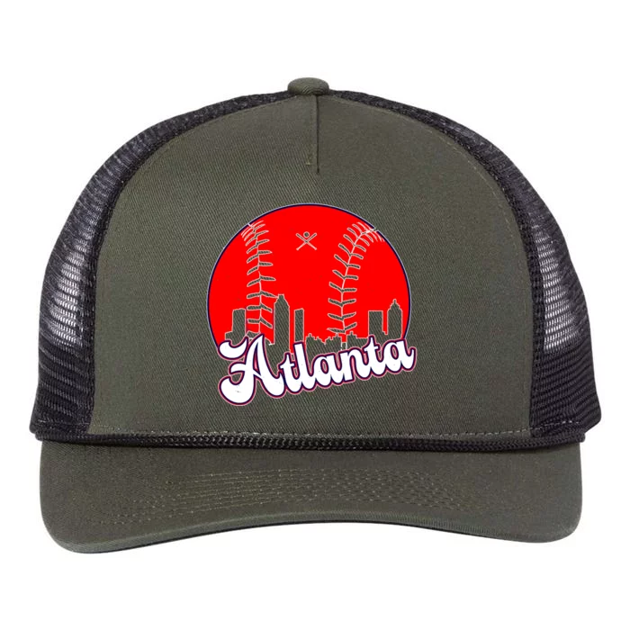 Atlanta Baseball ATL Skyline Retro Rope Trucker Hat Cap