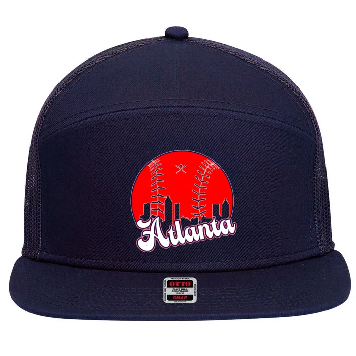 Atlanta Baseball ATL Skyline 7 Panel Mesh Trucker Snapback Hat