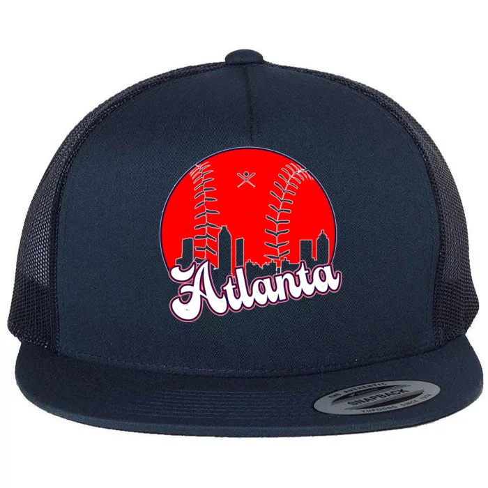 Atlanta Baseball ATL Skyline Flat Bill Trucker Hat