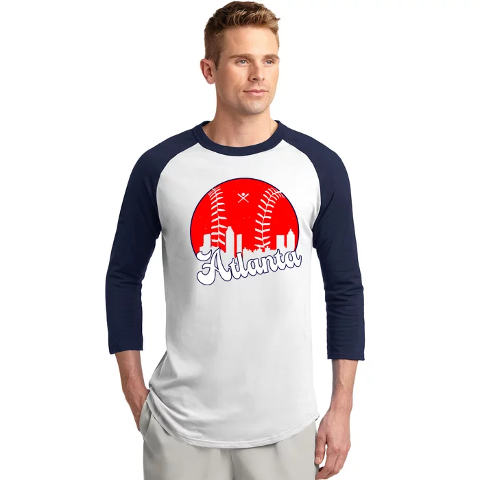 Atlanta Baseball ATL Skyline Baseball Sleeve Shirt