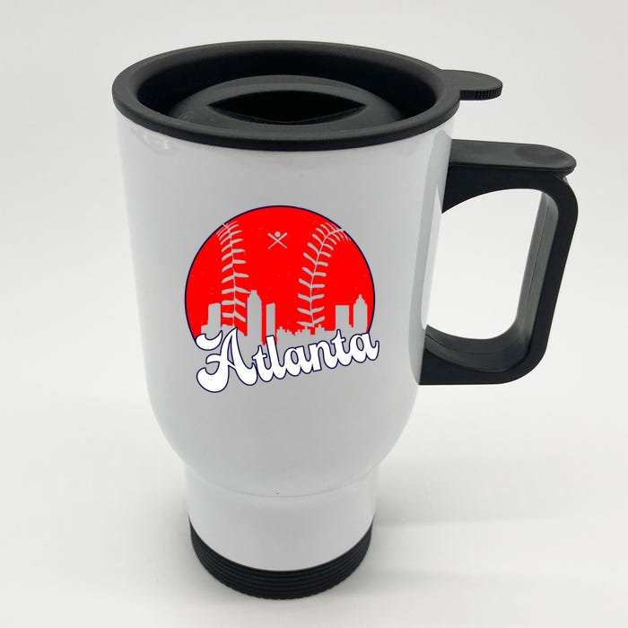 Atlanta Baseball ATL Skyline Front & Back Stainless Steel Travel Mug