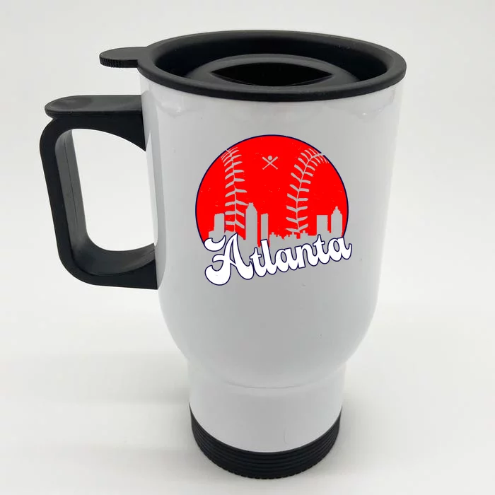 Atlanta Baseball ATL Skyline Front & Back Stainless Steel Travel Mug