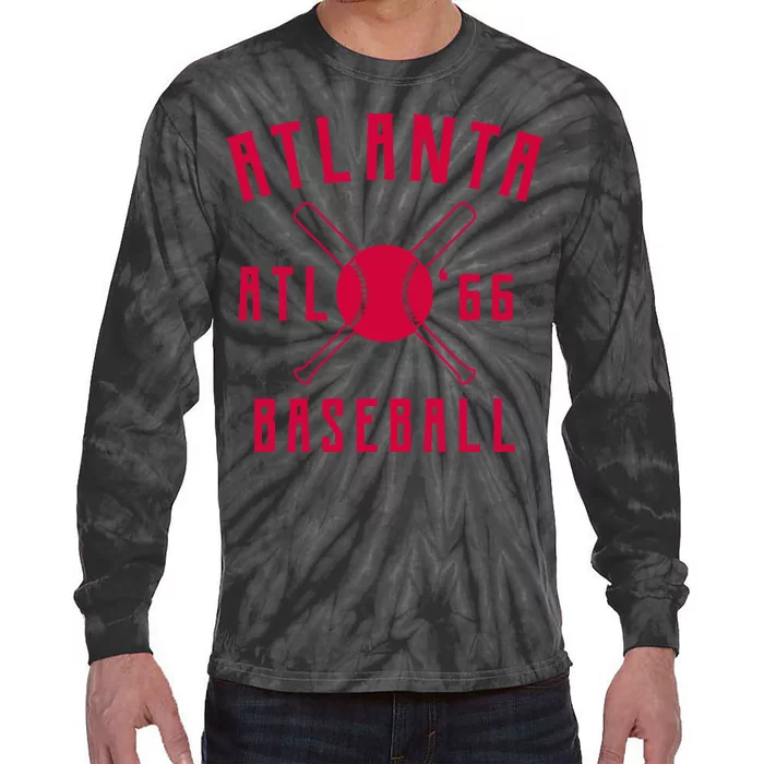 Atlanta Baseball Team Tie-Dye Long Sleeve Shirt